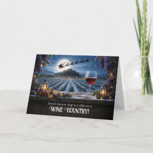 California Christmas Wine Country Region Cute Holiday Card