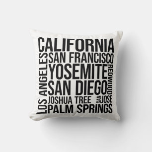 California Cities Word Art - San Francisco Cushion