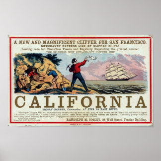 California Clipper Ship Historical Repro Poster