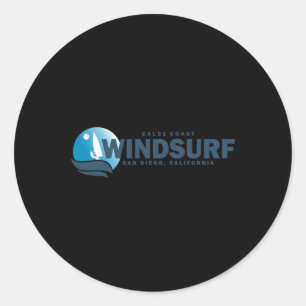 California Coast Windsurfing And Surfing Classic Round Sticker
