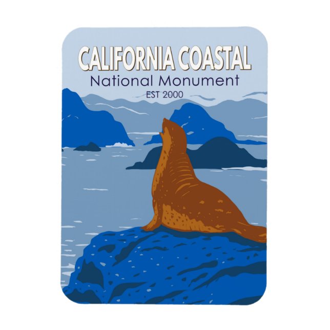 California Coastal National Monument Harbour Seal Magnet (Vertical)