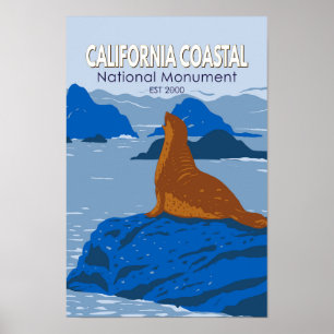 California Coastal National Monument Harbour Seal Poster