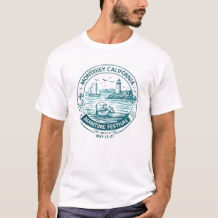 California Coastal Otter Nautical Emblem T-Shirt