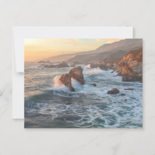 California Coastal Sunset with Crashing Waves  Postcard