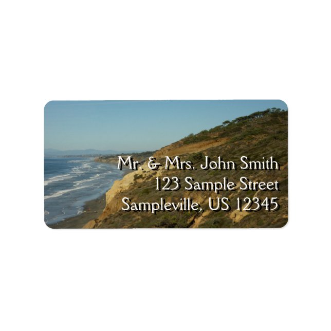 California Coastline Scenic Travel Landscape Label (Front)