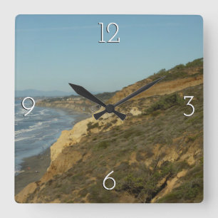 California Coastline Scenic Travel Landscape Square Wall Clock