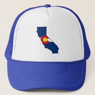 California Colorado flag trucker hat