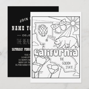 california colour me collage invitation