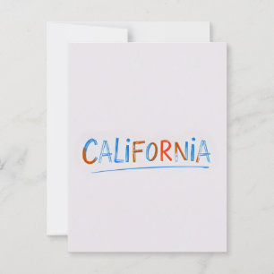 California Comic Style Postcard