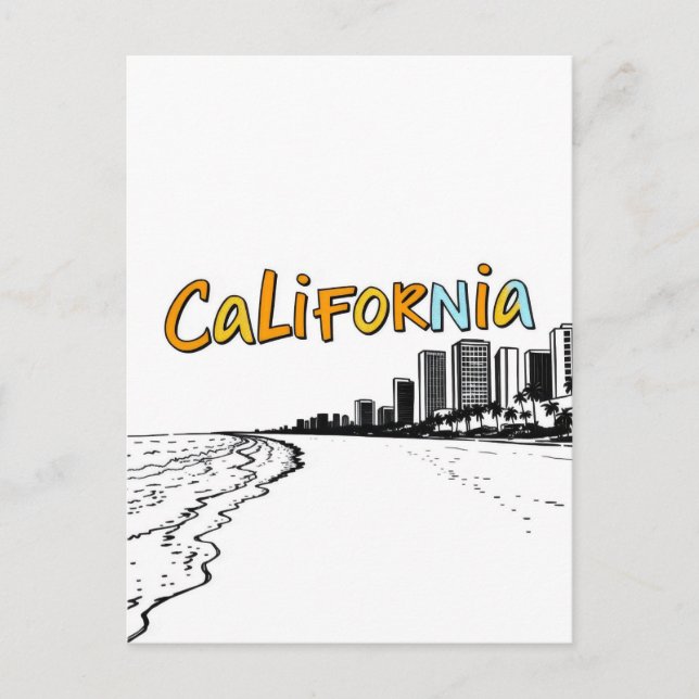 California Comic Style Postcard  (Front)