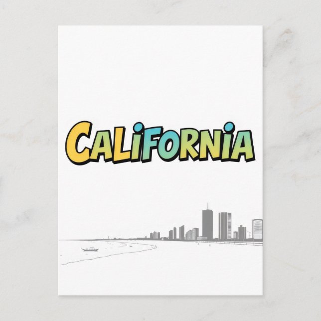 California Comic Style Postcard (Front)