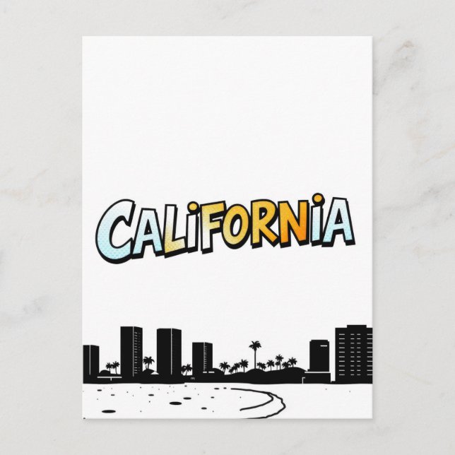 California Comic Style Postcard  (Front)