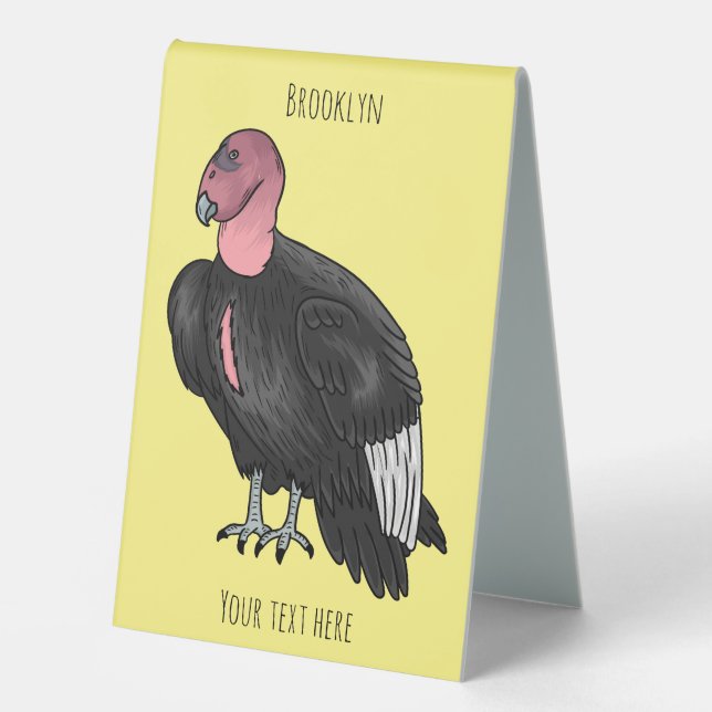 California condor bird cartoon illustration  (Front)