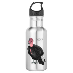 California condor bird cartoon illustration 532 ml water bottle