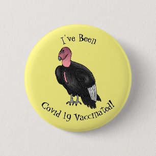 California condor bird cartoon illustration 6 cm round badge