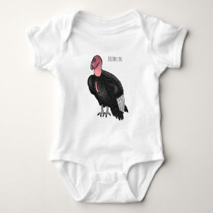 California condor bird cartoon illustration baby bodysuit