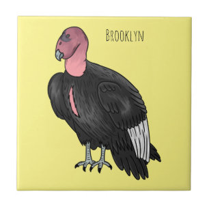 California condor bird cartoon illustration ceramic tile
