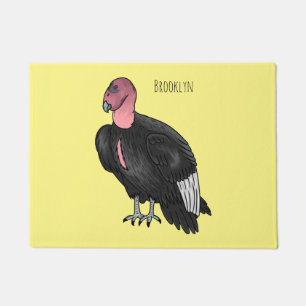 California condor bird cartoon illustration doormat