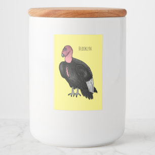 California condor bird cartoon illustration  food label
