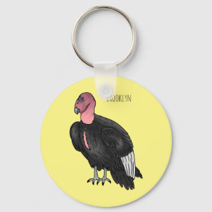 California condor bird cartoon illustration  key ring