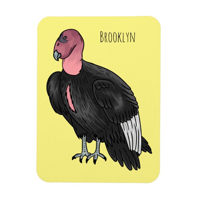 California condor bird cartoon illustration magnet (Vertical)