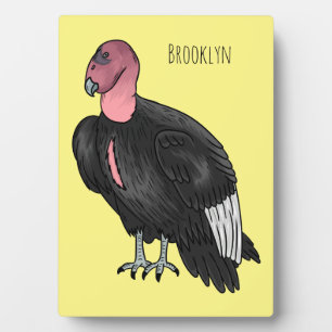 California condor bird cartoon illustration plaque