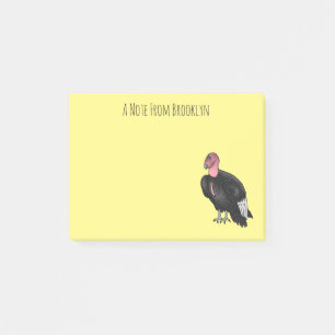 California condor bird cartoon illustration  post-it notes