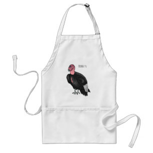 California condor bird cartoon illustration standard apron