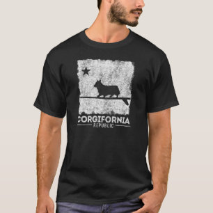 California Corgifornia Cute Corgi Surfboard T-Shirt