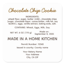 California Cottage Food Chocolate Chip Cookie