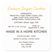 California Cottage Food Law Lemon Sugar Cookies