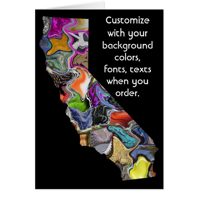 California Customise colourful card how you want (Front)