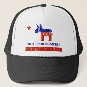 California Democrat Distressed Trucker Hat