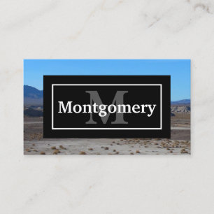 California Desert Landscape with Name and Monogram Business Card