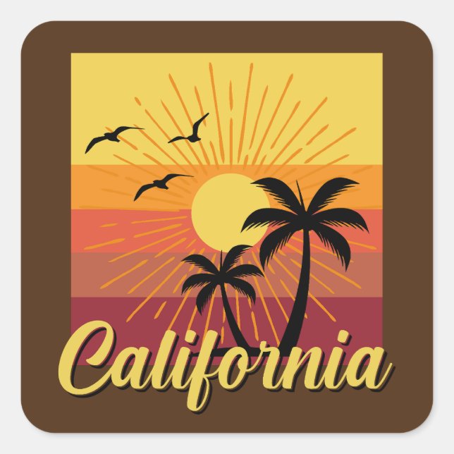 California Design - Square Stickers (Front)