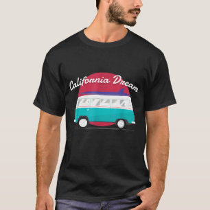California Dream Surf Beach Camping Van Bus Model T-Shirt