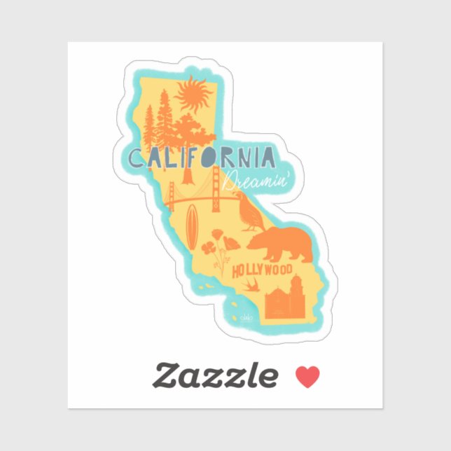 California Dreamin’ Illustrated sticker (Sheet)