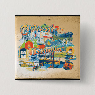 California Dreaming 15 Cm Square Badge