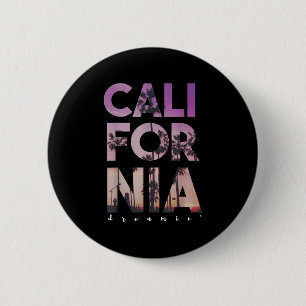 California Dreaming Beach Palm Tree Summer Vacatio 6 Cm Round Badge
