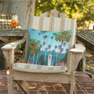 California Dreaming: City Park with Palm Trees Cushion