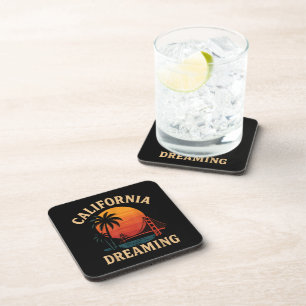 California Dreaming Golden Gate Bridge Sunset Coaster