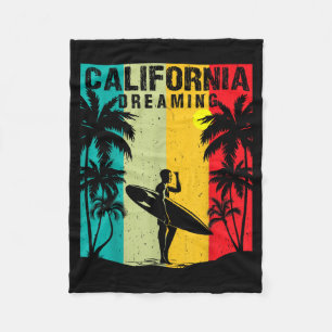 California Dreaming Men Women Surfing Beach Summer Fleece Blanket