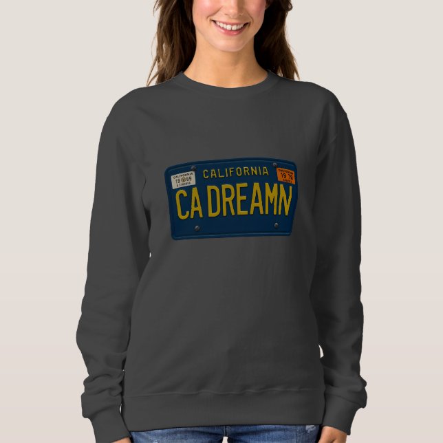 California Dreaming - Retro 1969 License Plate Sweatshirt (Front)