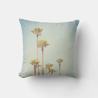 California Dreaming Retro Palm Tree Throw Pillow