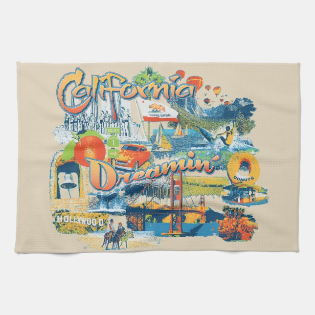 California Dreaming Tea Towel (Horizontal)
