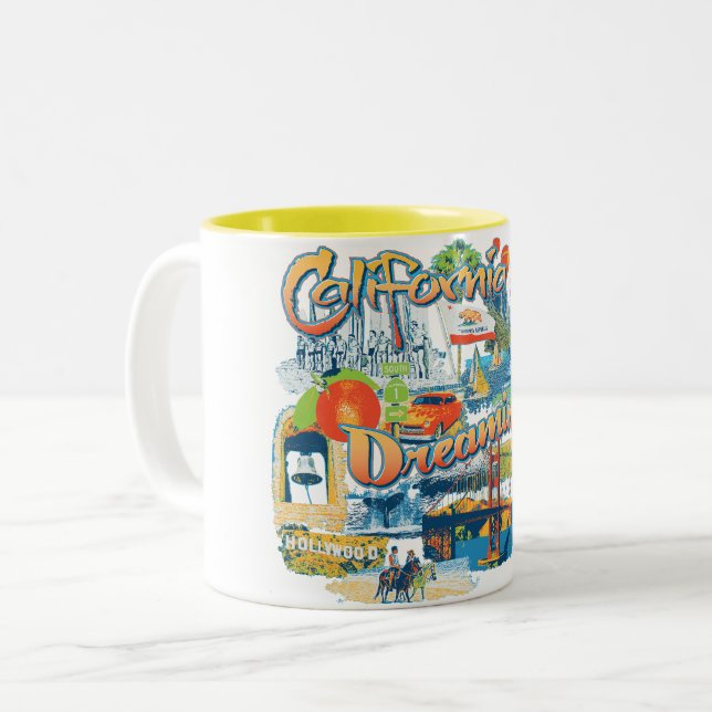 California Dreaming Two-Tone Coffee Mug (Front Left)