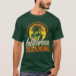 California Dreaming Vintage Retro 70s Skyline Sur T-Shirt