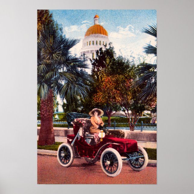 California Driving, Vintage Car Poster (Front)