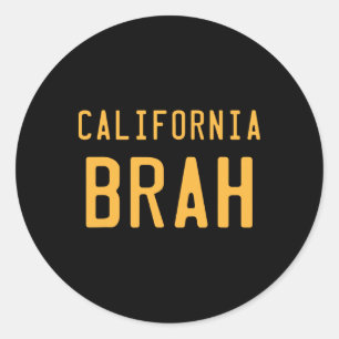 California Dude Retro West Coast Socal Norcal Surf Classic Round Sticker