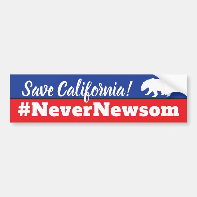 California Election Never Newsom Governor Bumper Sticker (Front)